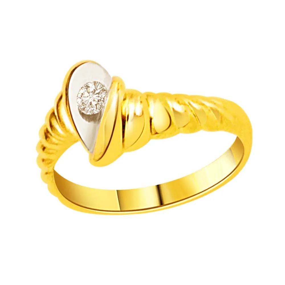 0.10 cts Diamond Solitaire Two Tone rings