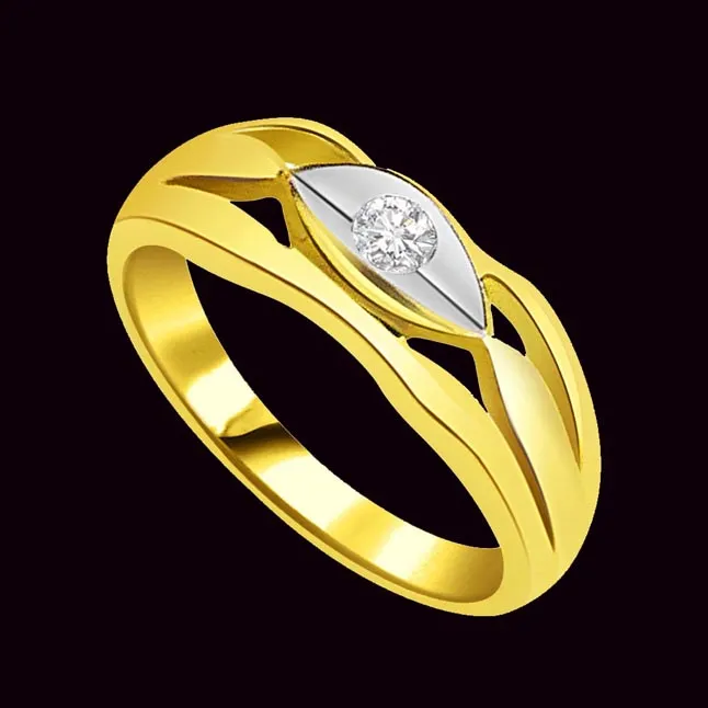 0.05cts Real Diamond Solitaire Two Tone Ring (SDR1592)