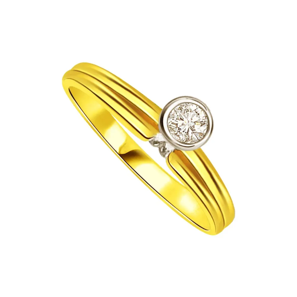 0.08 cts Solitaire Two Tone Diamond rings