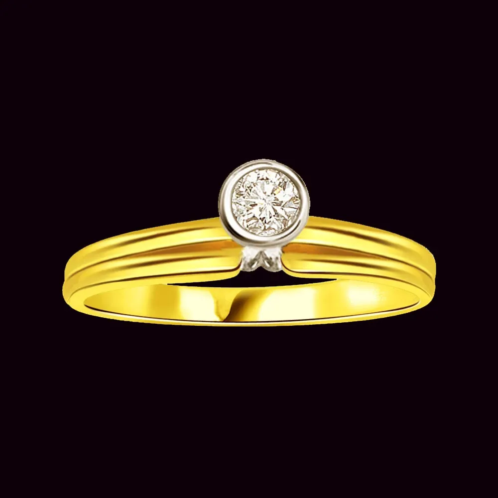 0.08cts Real Solitaire Two Tone Diamond Ring (SDR1594)