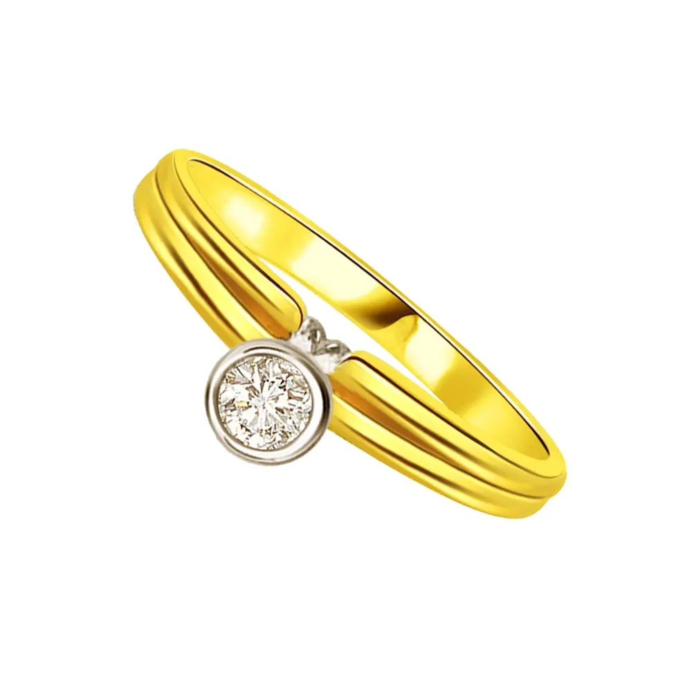 0.08 cts Solitaire Two Tone Diamond rings