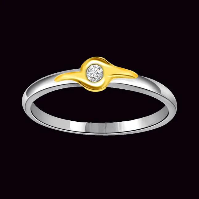 0.04cts Real Diamond Solitaire Two Tone Ring (SDR1597)