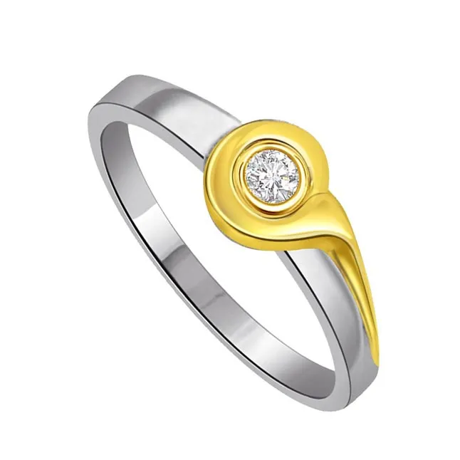 0.05 cts Diamond Solitaire Two Tone 18K rings