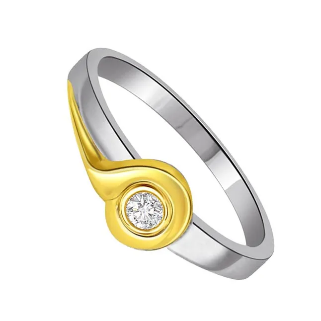 0.05 cts Diamond Solitaire Two Tone 18K rings