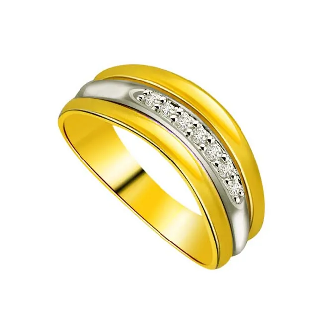 0.10 cts Diamond Two Tone Half Eternity rings -2 Tone Half Eternity