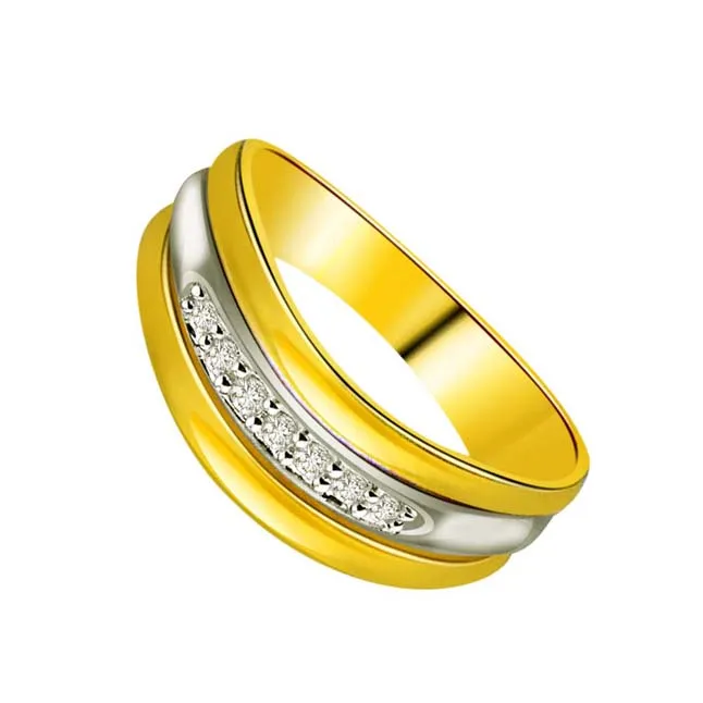 0.10 cts Diamond Two Tone Half Eternity rings -2 Tone Half Eternity