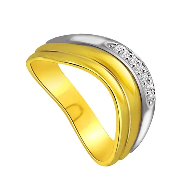 0.08cts Real Diamond Two Tone Half Eternity Ring (SDR1602)