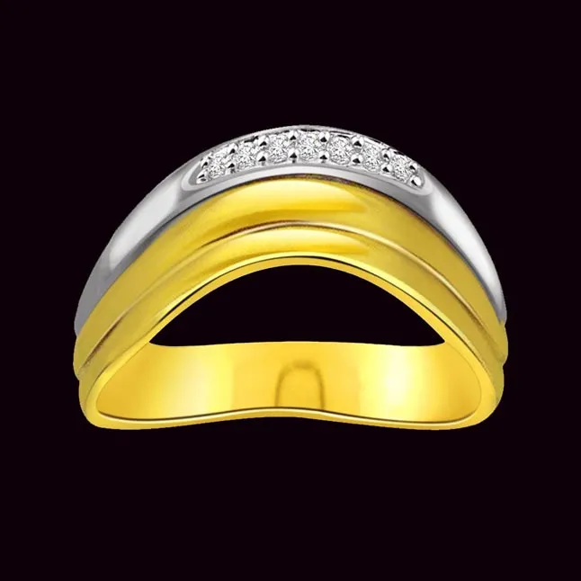 0.08cts Real Diamond Two Tone Half Eternity Ring (SDR1602)