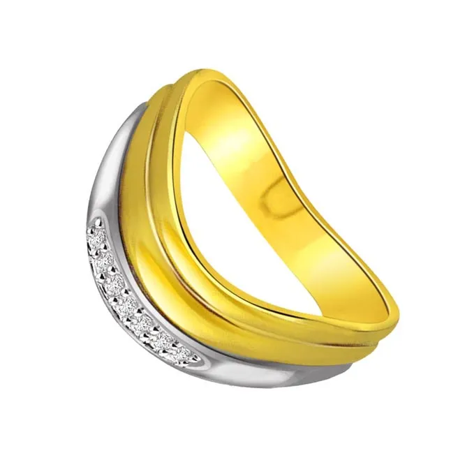 0.08cts Real Diamond Two Tone Half Eternity Ring (SDR1602)