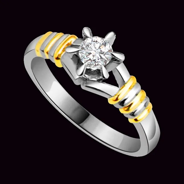 0.20cts Real Diamond Solitaire Two Tone Ring (SDR1604)