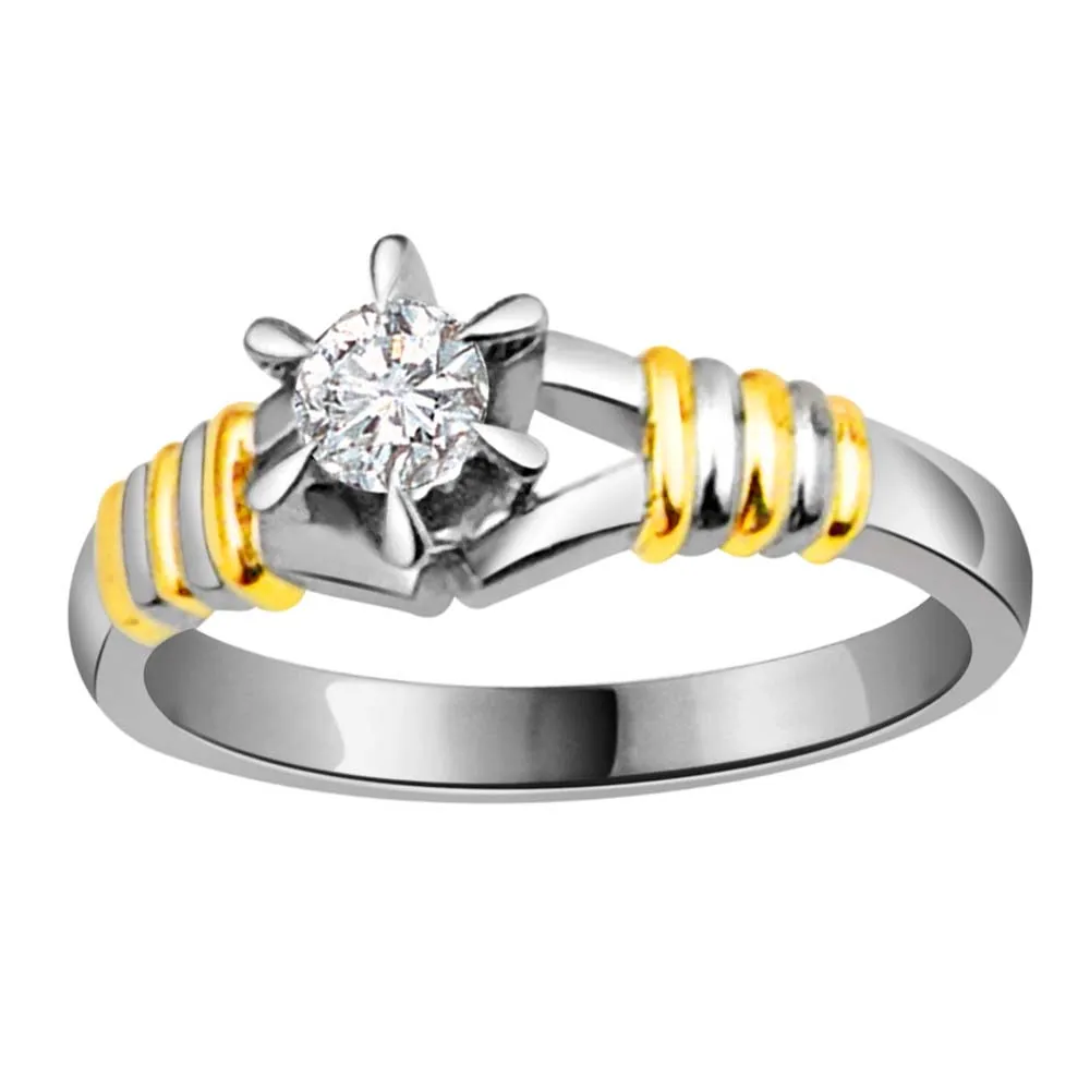 0.20 cts Diamond Solitaire Two Tone rings