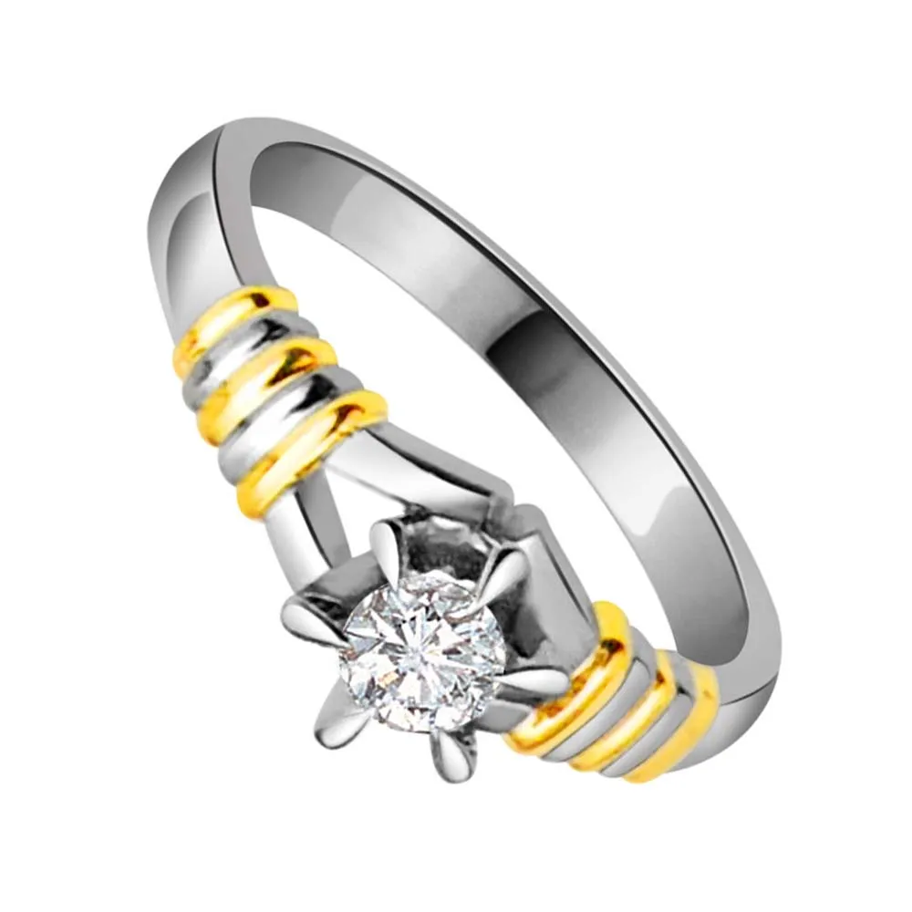 0.20 cts Diamond Solitaire Two Tone rings