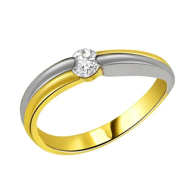 0.08cts Two Tone 18kt Real Diamond Solitaire Ring (SDR1608)