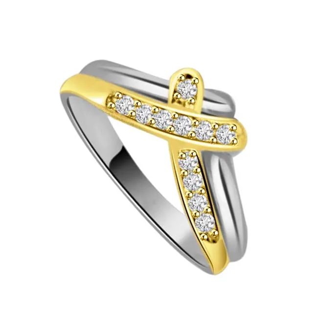 0.11cts Real Diamond Two Tone 18kt Ring (SDR1609)