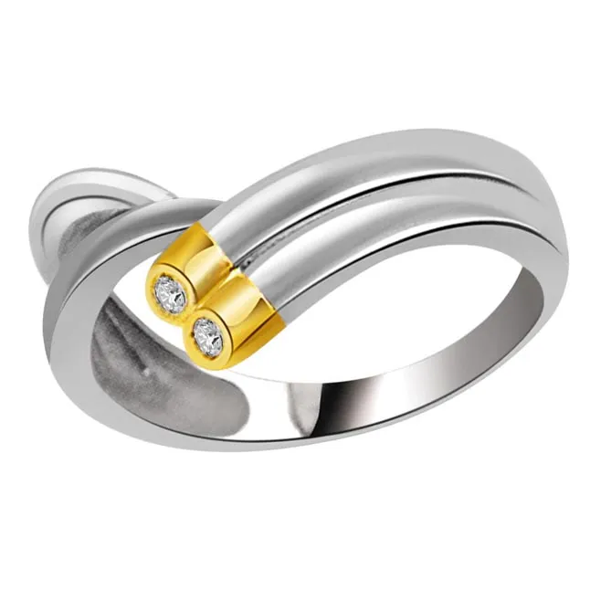 0.05 cts 2 Diamond Two Tone 18K rings