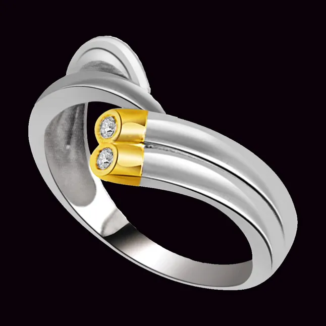 0.05 cts 2 Diamond Two Tone 18K rings
