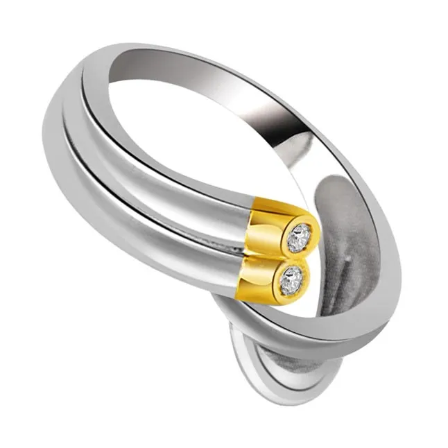 0.05 cts 2 Diamond Two Tone 18K rings