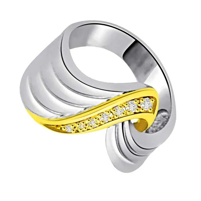 0.10 cts Fancy Diamond Two Tone 18K rings