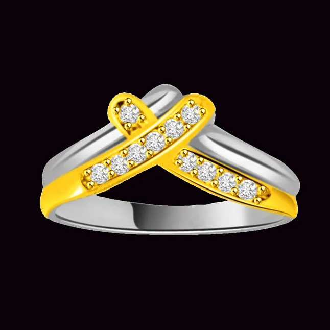 0.11 cts Fancy Diamond Two Tone 18K rings