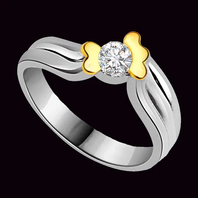 0.07cts Solitaire Real Diamond Two Tone 18kt Ring (SDR1622)