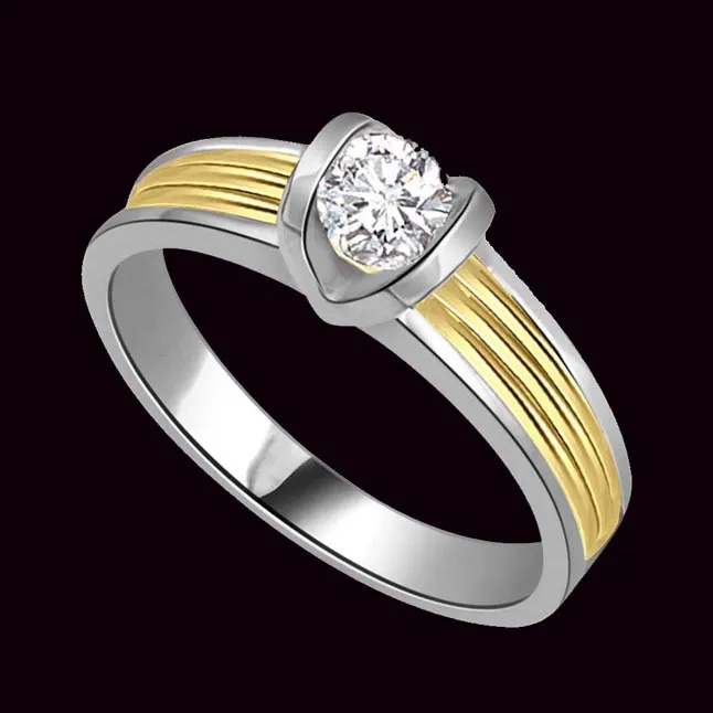 0.07cts Solitaire Real Diamond Two Tone 18kt Engagement Ring (SDR1625)