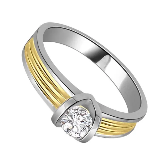 0.07cts Solitaire Real Diamond Two Tone 18kt Engagement Ring (SDR1625)