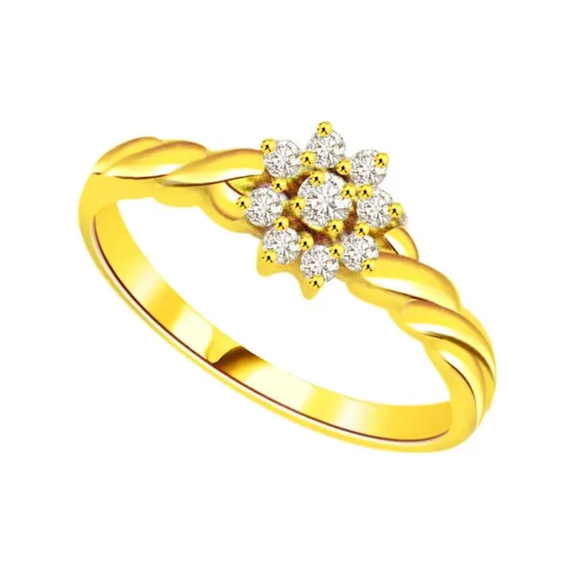 Flower Shape Real Diamond 18kt Ring (SDR1629)