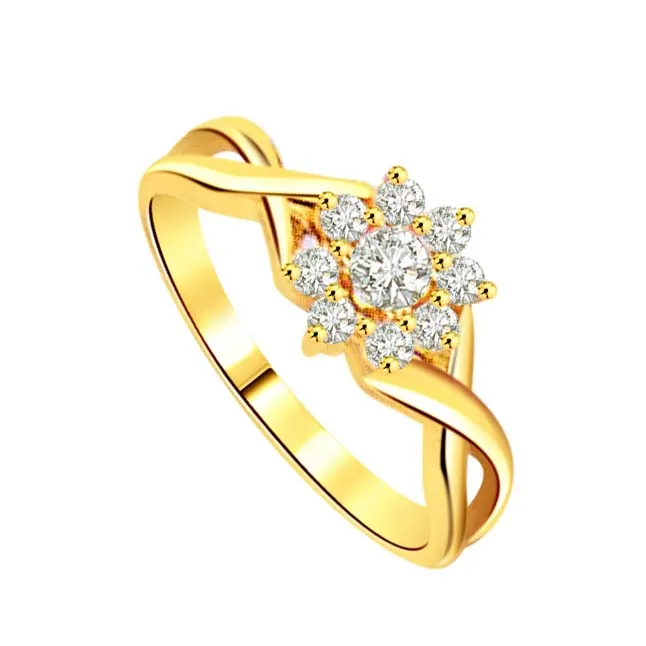 0.25cts Flower Pattern Real Diamond 18kt Ring (SDR1630)