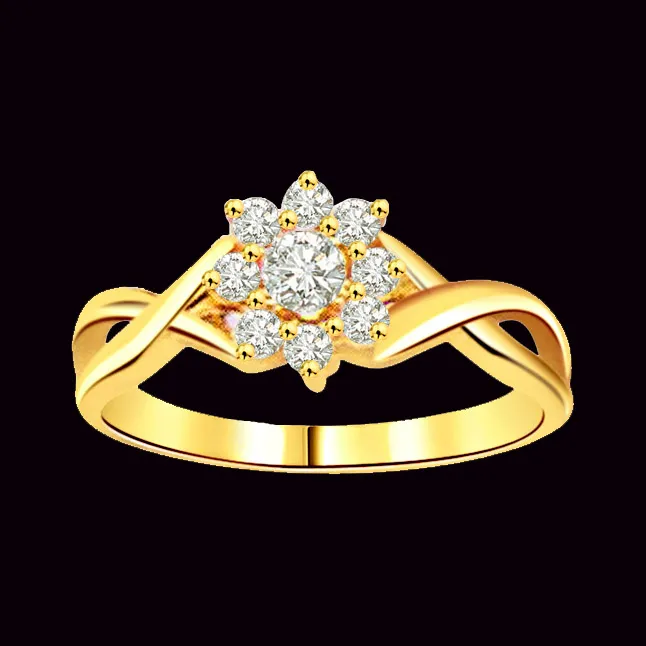 0.25cts Flower Pattern Real Diamond 18kt Ring (SDR1630)