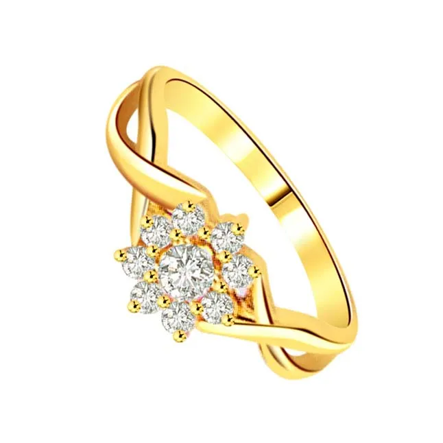 0.25cts Flower Pattern Real Diamond 18kt Ring (SDR1630)