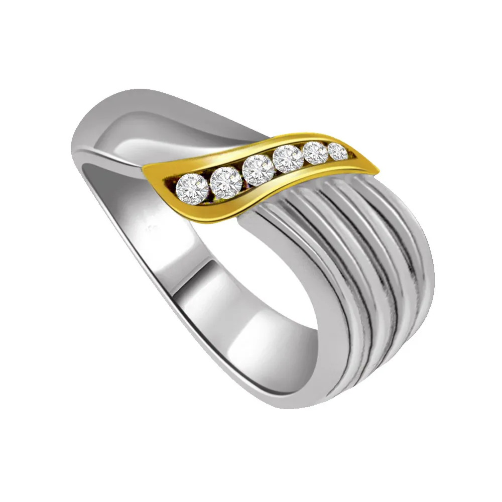 0.12 cts White Yellow Gold Diamond rings -White Yellow Gold rings