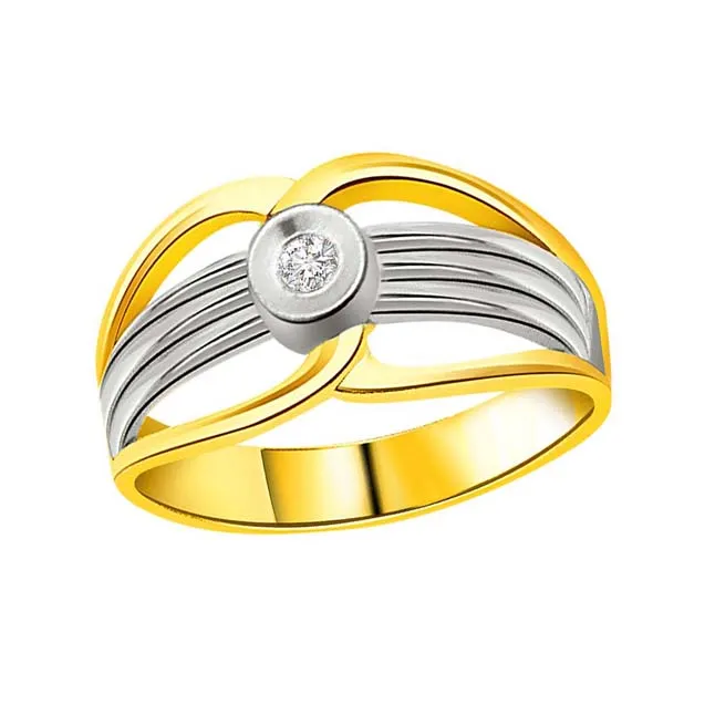 0.04cts Diamond Solitaire Two Tone rings