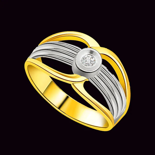 0.04cts Diamond Solitaire Two Tone rings