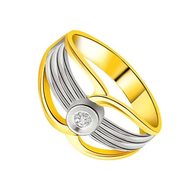 0.04cts Diamond Solitaire Two Tone rings
