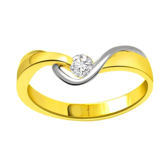 0.04cts Real Diamond Solitaire Two Tone 18kt Ring (SDR1637)