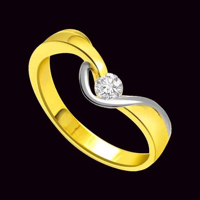 0.04cts Real Diamond Solitaire Two Tone 18kt Ring (SDR1637)