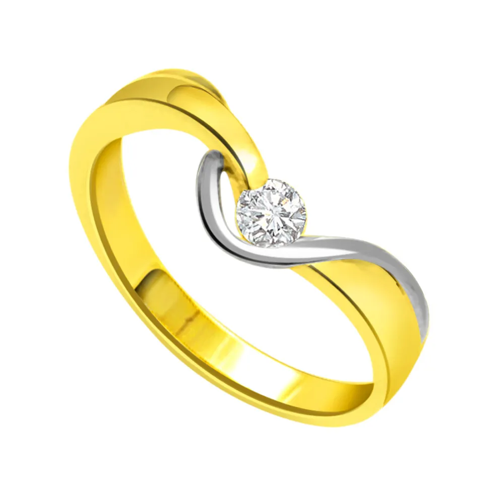 0.04ct Diamond Solitaire Two Tone 18K rings