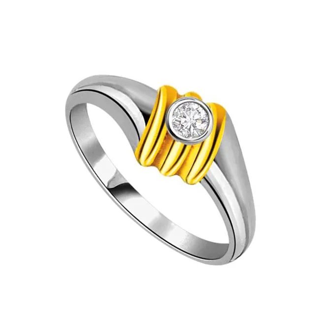 0.04cts Real Diamond Solitaire Two Tone 18kt Ring (SDR1639)