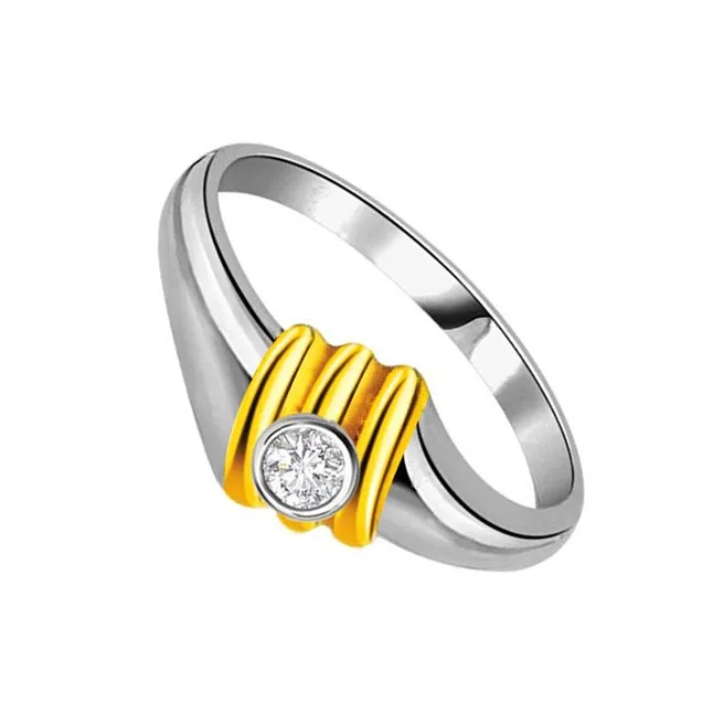 0.04cts Real Diamond Solitaire Two Tone 18kt Ring (SDR1639)