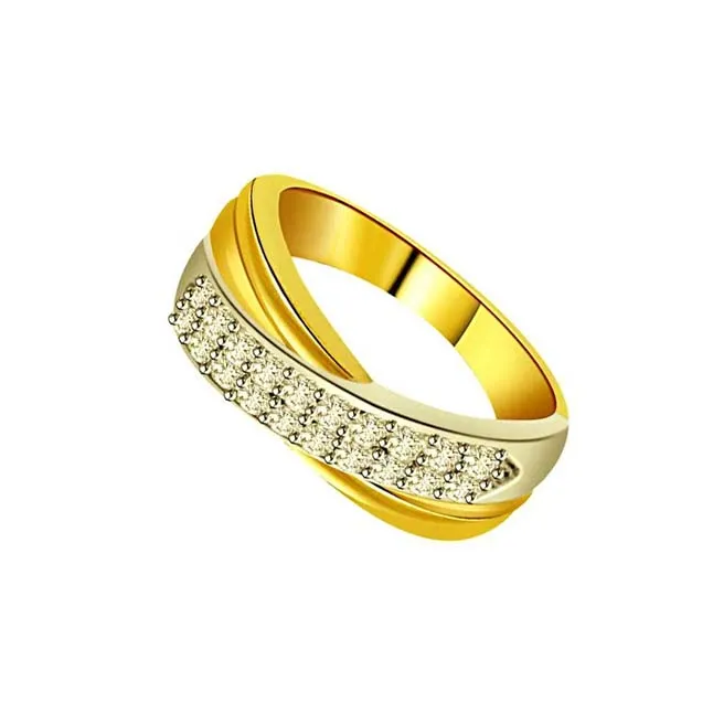 0.20cts Two Tone Half Eternity 18kt Ring (SDR1640)