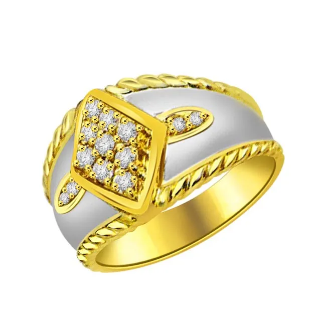 0.15 cts White Yellow Gold Diamond rings -White Yellow Gold rings