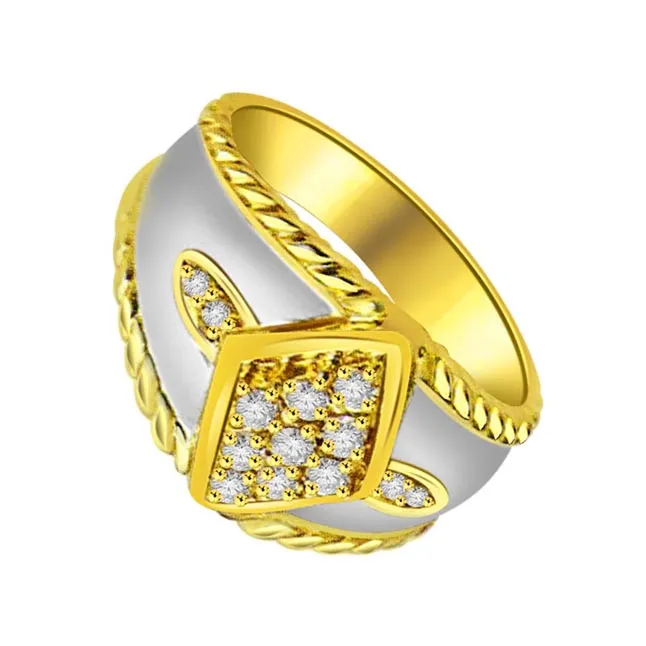 0.15 cts White Yellow Gold Diamond rings -White Yellow Gold rings