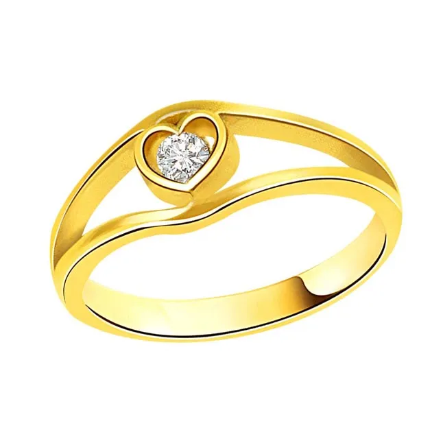 Solitaire Heart Real Diamond 18K Ring (SDR1647)