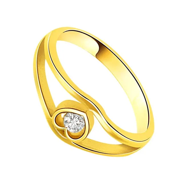 Solitaire Heart Real Diamond 18K Ring (SDR1647)