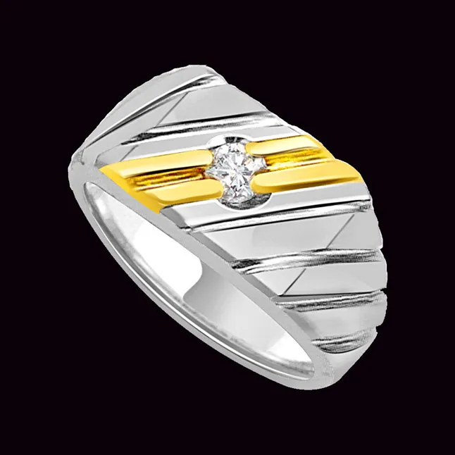 0.05cts Two Tone Solitaire Men's Real Diamond Ring (SDR1649)