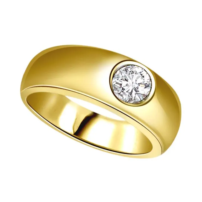 0.12cts Solitaire 18kt Gold Men's Real Diamond Ring (SDR1657)