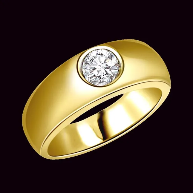 0.12cts Solitaire 18kt Gold Men's Real Diamond Ring (SDR1657)