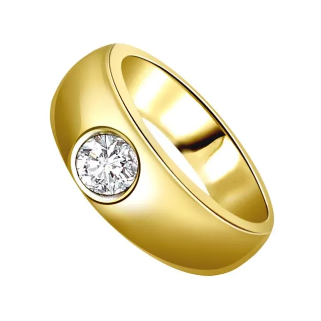 0.12cts Solitaire 18kt Gold Men's Real Diamond Ring (SDR1657)