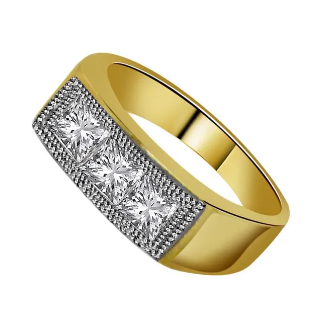 0.21cts 3 Real Diamond 18K Men's Ring (SDR1660)