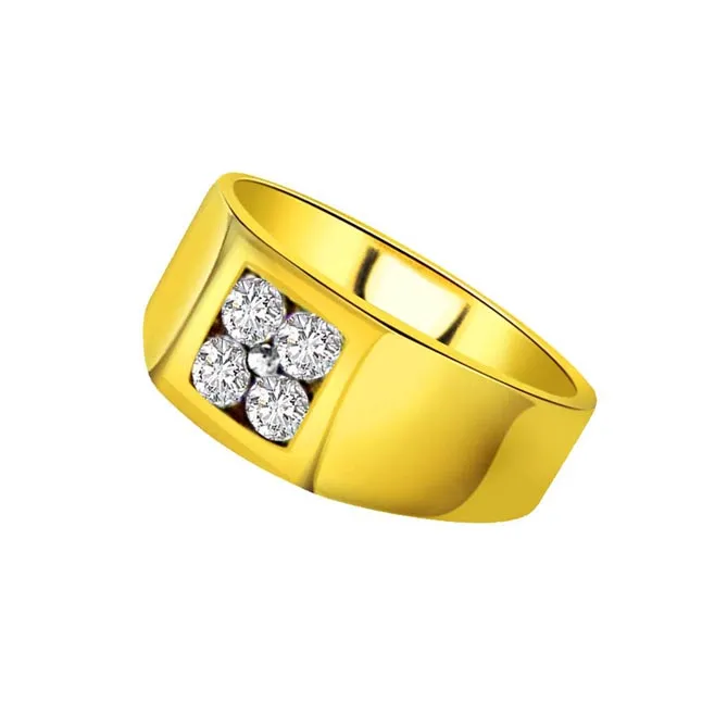 Men's Real Diamond Ring In 18kt Gold (SDR1661)